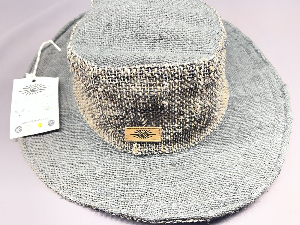 Sunny Life Handmade Hemp Sun Hat Wide Brim UV40 Packable Eco Size L NWT